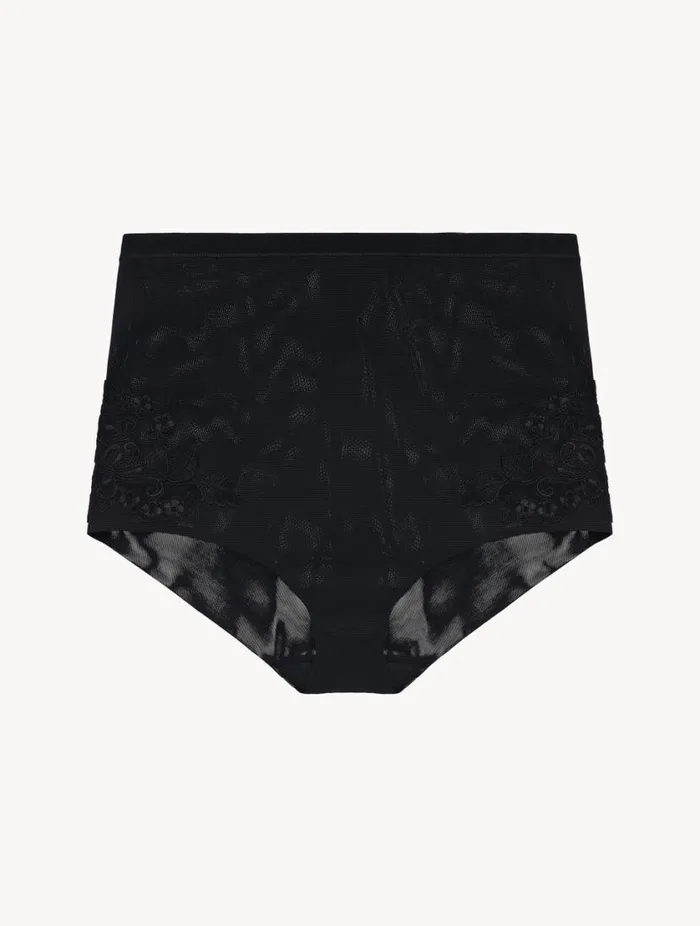 Highwaisted Briefs In Black Stretch Tulle Lingerie La Perla Highwaist