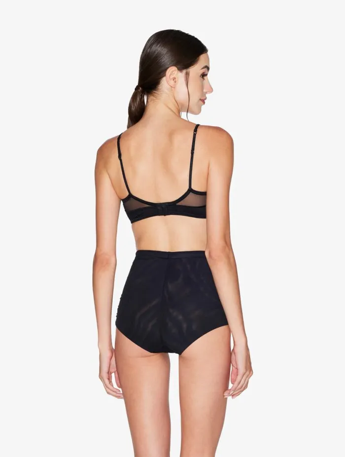 Highwaisted Briefs In Black Stretch Tulle Lingerie La Perla Highwaist