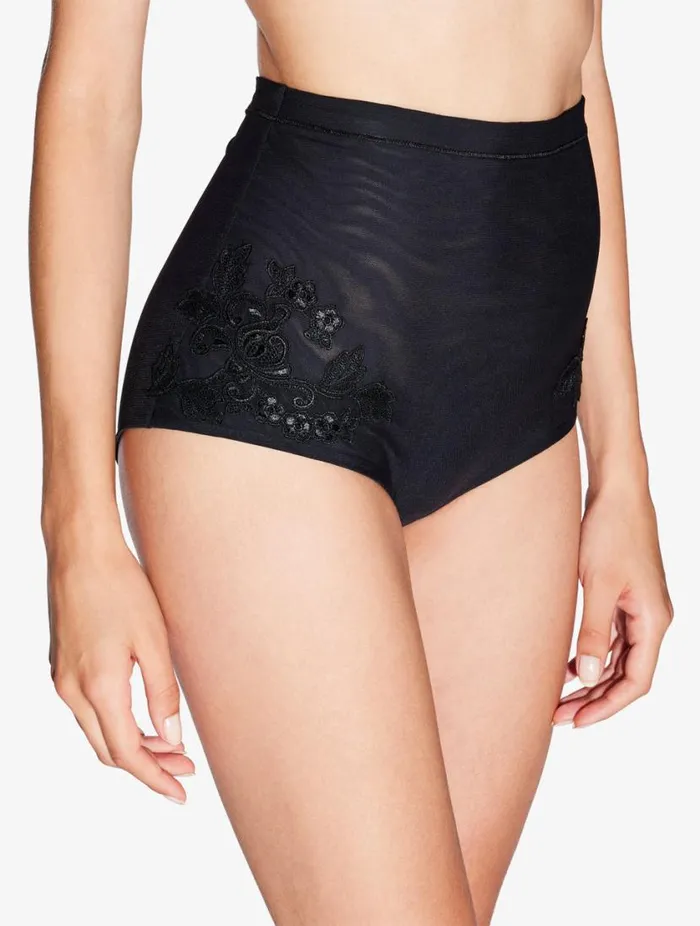 Highwaisted Briefs In Black Stretch Tulle Lingerie La Perla Highwaist