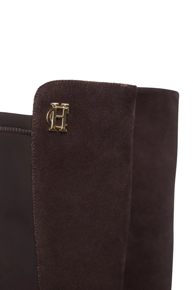 Holland Cooper Albany Heeled Boot Chocolate Suede Women Boots Holland Cooper Albany Heeled Boot Chocolate Suede Women Boots