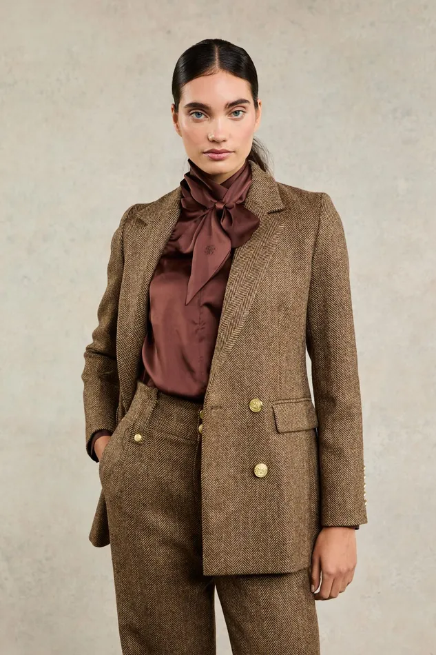 Holland Cooper Ariella Blouse Chocolate Women Shirts and Blouses Holland Cooper Ariella Blouse Chocolate Women Shirts and Blouses