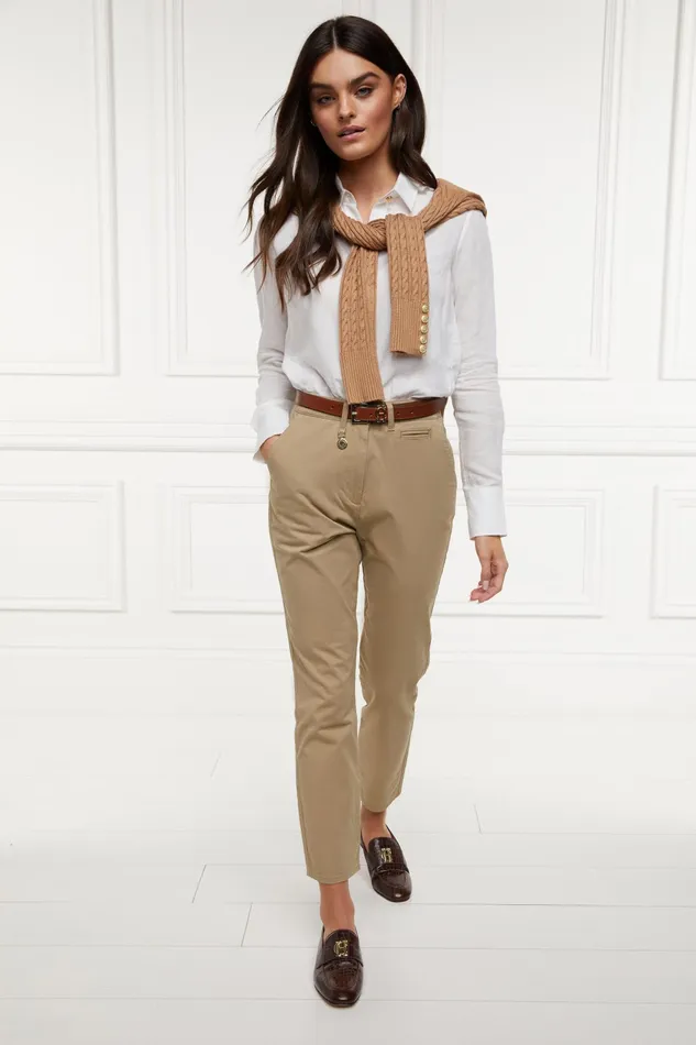 Holland Cooper Arnesby Chino Stone Women Trousers Holland Cooper Arnesby Chino Stone Women Trousers