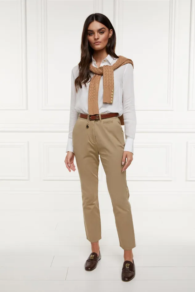 Holland Cooper Arnesby Chino Stone Women Trousers Holland Cooper Arnesby Chino Stone Women Trousers