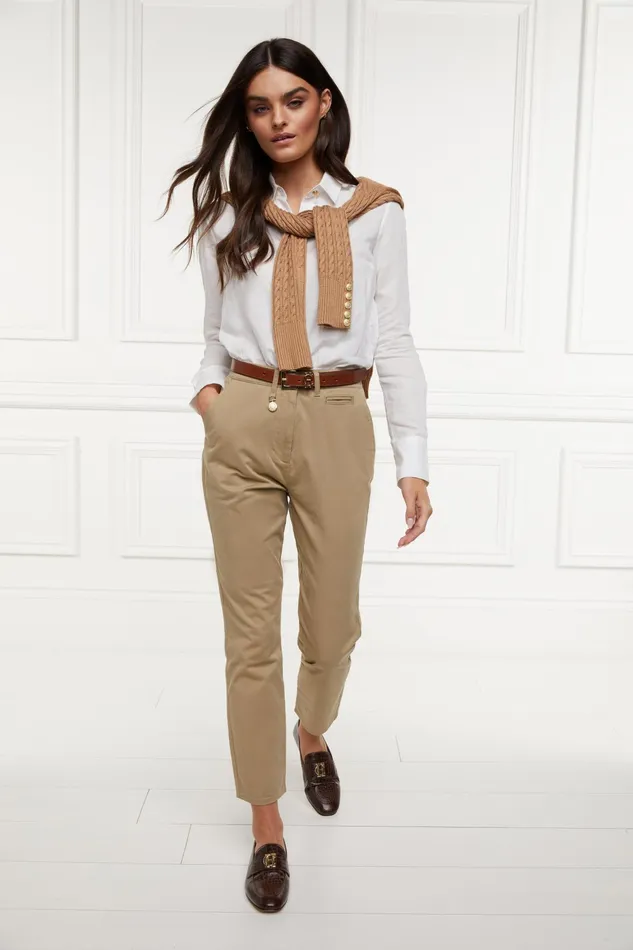 Holland Cooper Arnesby Chino Stone Women Trousers Holland Cooper Arnesby Chino Stone Women Trousers