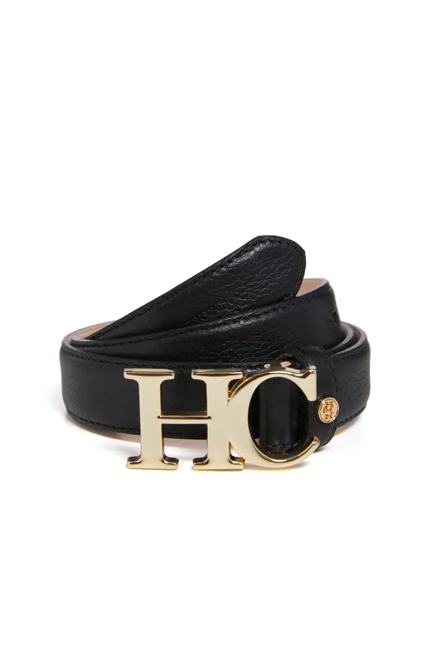 Holland Cooper Atelier Slim Logo Belt Black Women Belts Holland Cooper Atelier Slim Logo Belt Black Women Belts