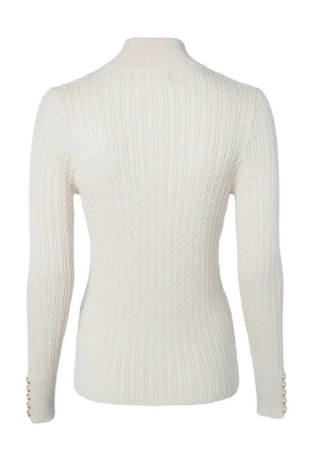 Holland Cooper Ava Quarter Zip Knit Almond Women Knitwear Holland Cooper Ava Quarter Zip Knit Almond Women Knitwear
