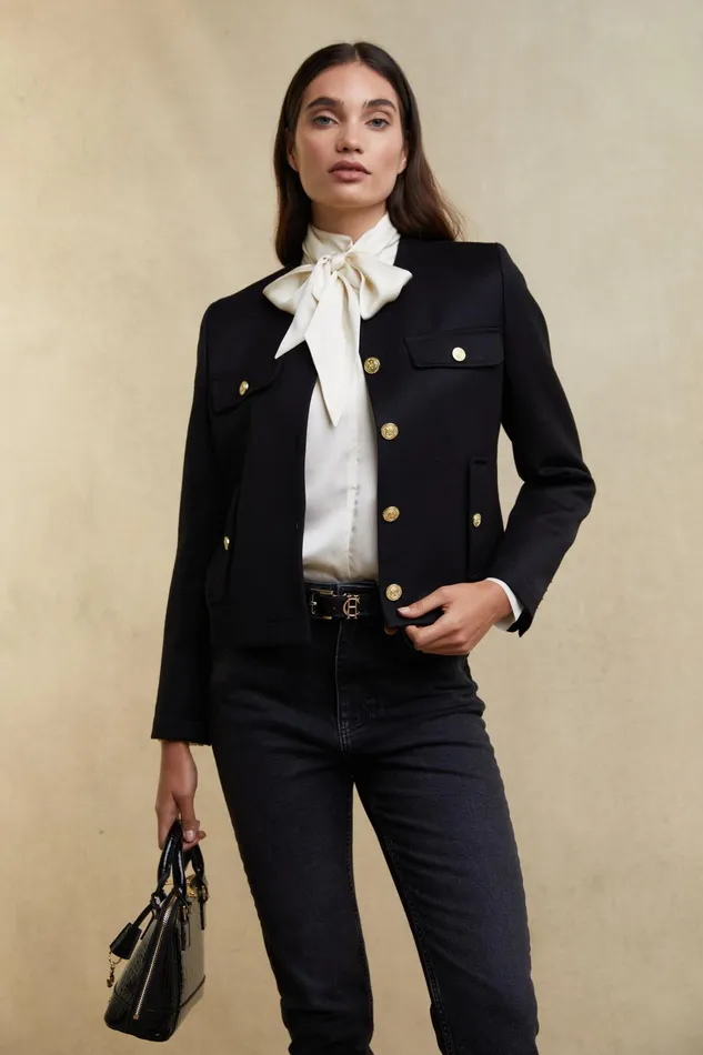 Holland Cooper Chelsea Jacket Black Twill Women Jackets Holland Cooper Chelsea Jacket Black Twill Women Jackets