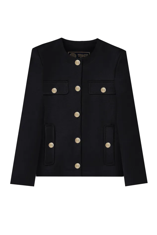 Holland Cooper Chelsea Jacket Black Twill Women Jackets Holland Cooper Chelsea Jacket Black Twill Women Jackets