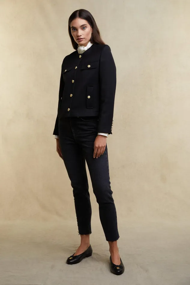 Holland Cooper Chelsea Jacket Black Twill Women Jackets Holland Cooper Chelsea Jacket Black Twill Women Jackets