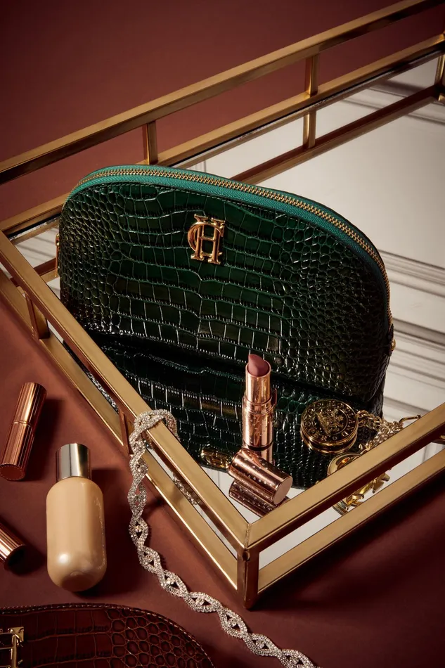 Holland Cooper Chelsea Makeup Bag Emerald Croc Women Small Leather Goods Holland Cooper Chelsea Makeup Bag Emerald Croc Women Small Leather Goods