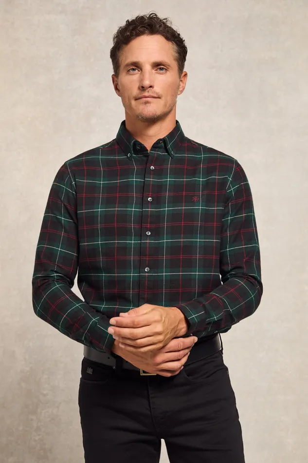 Holland Cooper Classic Button Down Shirt Emerald Men Shirts