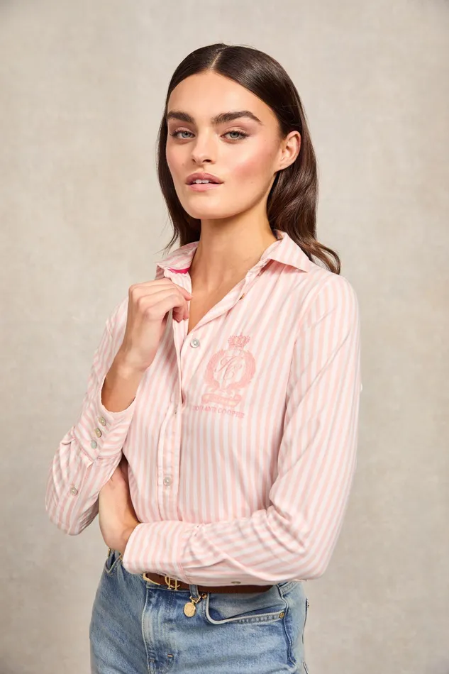 Holland Cooper Classic Button Down Shirt Pink Stripe Women Shirts and Blouses Holland Cooper Classic Button Down Shirt Pink Stripe Women Shirts and Blouses