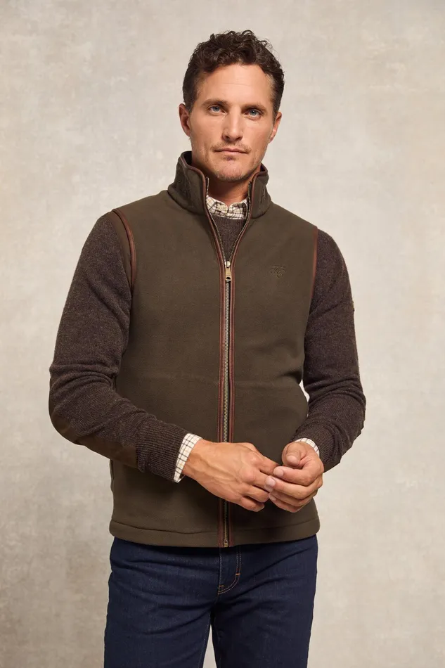 Holland Cooper Country Fleece Gilet Khaki Men Fleeces