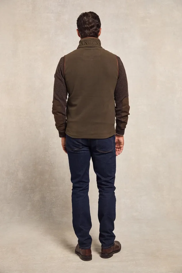 Holland Cooper Country Fleece Gilet Khaki Men Fleeces