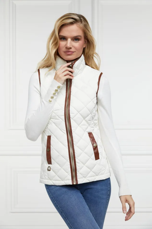 Holland Cooper Country Quilted Gilet Cream Women Gilets Holland Cooper Country Quilted Gilet Cream Women Gilets