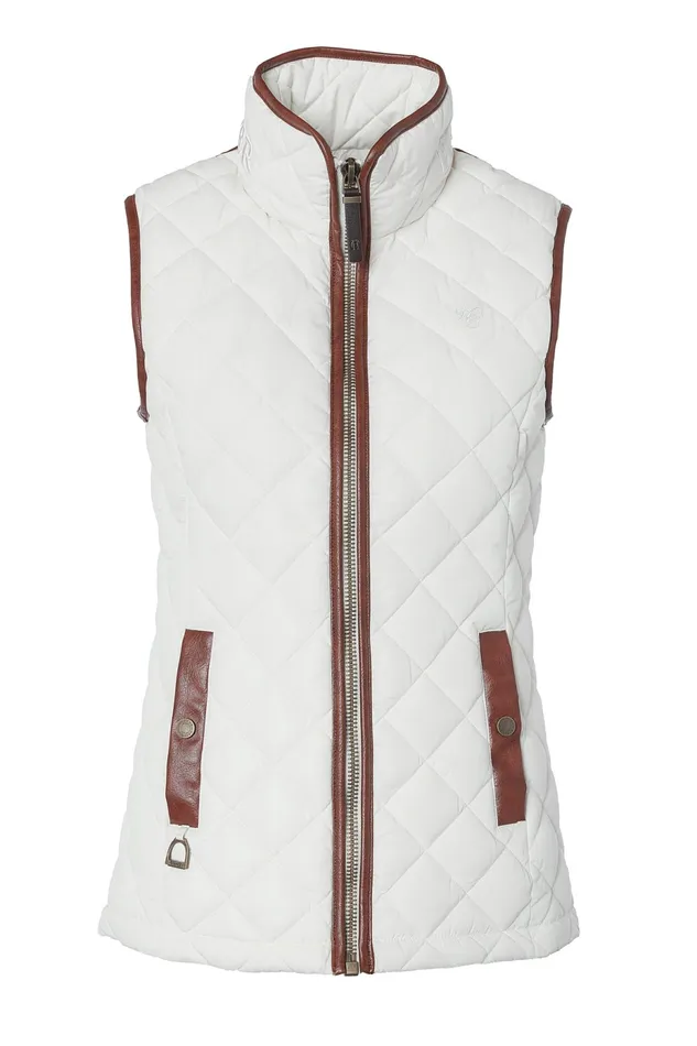 Holland Cooper Country Quilted Gilet Cream Women Gilets Holland Cooper Country Quilted Gilet Cream Women Gilets