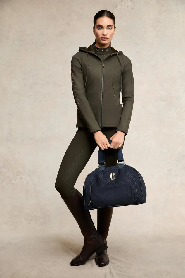 Holland Cooper Crystal Zip Hoodie Dark Olive Women Jackets Holland Cooper Crystal Zip Hoodie Dark Olive Women Jackets