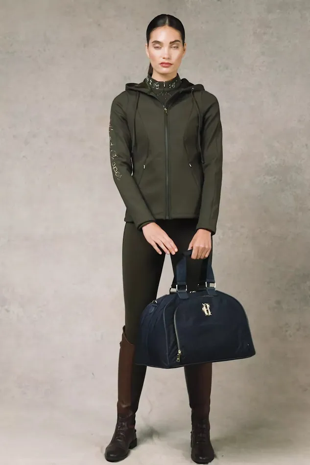 Holland Cooper Crystal Zip Hoodie Dark Olive Women Jackets Holland Cooper Crystal Zip Hoodie Dark Olive Women Jackets