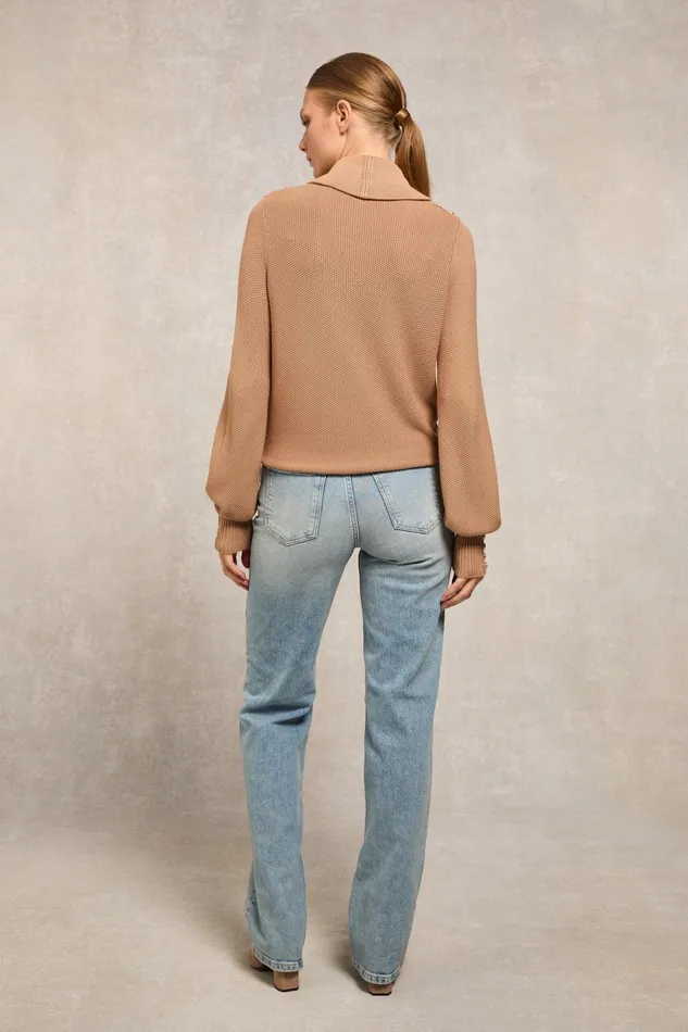 Holland Cooper Daisy Roll Neck Knit Camel Women Knitwear Holland Cooper Daisy Roll Neck Knit Camel Women Knitwear