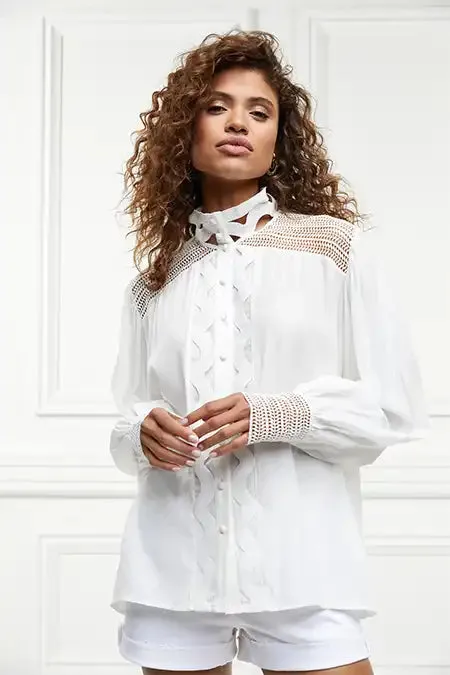 Holland Cooper Featherton Lace Shirt Women Shirts and Blouses Holland Cooper Featherton Lace Shirt Women Shirts and Blouses