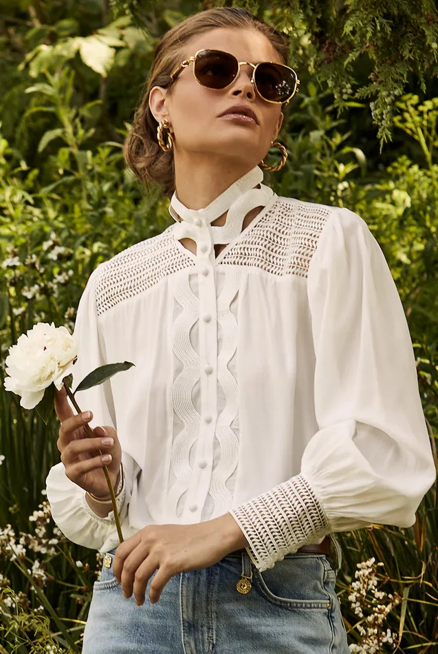 Holland Cooper Featherton Lace Shirt Women Shirts and Blouses Holland Cooper Featherton Lace Shirt Women Shirts and Blouses