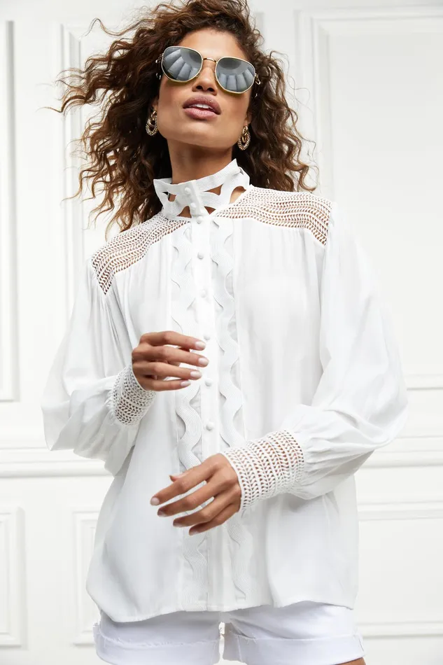 Holland Cooper Featherton Lace Shirt Women Shirts and Blouses Holland Cooper Featherton Lace Shirt Women Shirts and Blouses