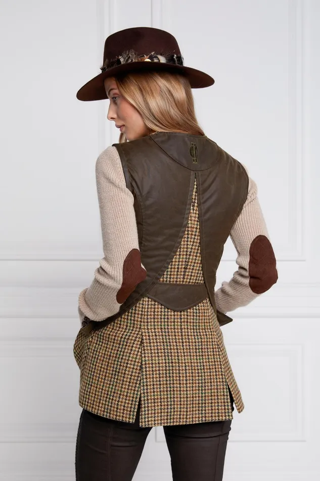 Holland Cooper Field Vest Hailes Green Tweed Women Gilets