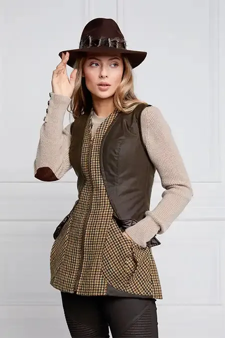 Holland Cooper Field Vest Hailes Green Tweed Women Gilets