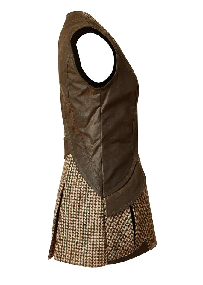 Holland Cooper Field Vest Hailes Green Tweed Women Gilets