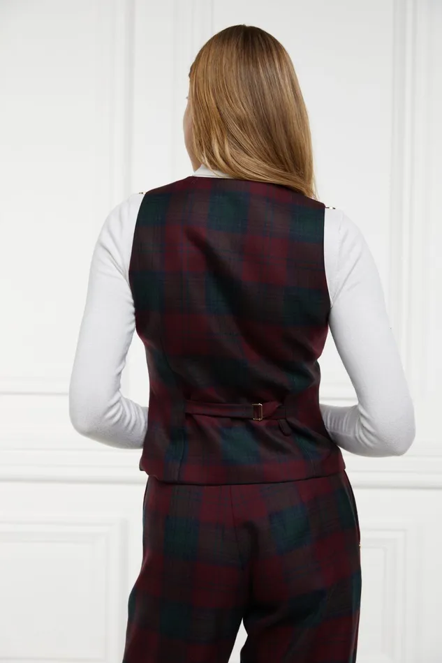 Holland Cooper Hampton Waistcoat Mulberry Tartan Women Tailoring Holland Cooper Hampton Waistcoat Mulberry Tartan Women Tailoring