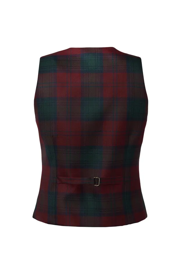 Holland Cooper Hampton Waistcoat Mulberry Tartan Women Tailoring Holland Cooper Hampton Waistcoat Mulberry Tartan Women Tailoring