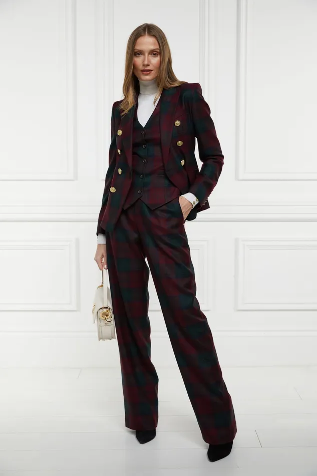 Holland Cooper Hampton Waistcoat Mulberry Tartan Women Tailoring Holland Cooper Hampton Waistcoat Mulberry Tartan Women Tailoring