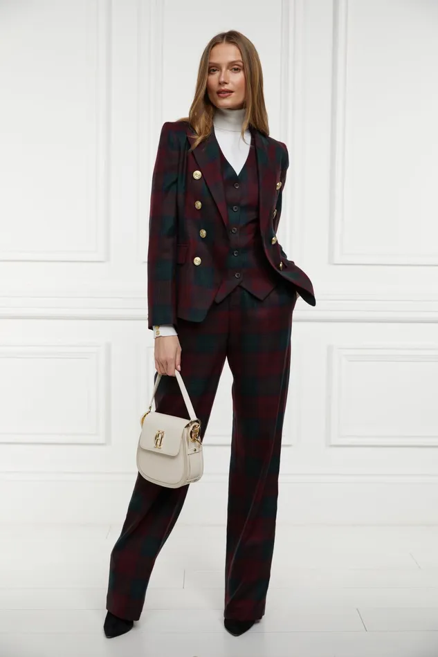 Holland Cooper Hampton Waistcoat Mulberry Tartan Women Tailoring Holland Cooper Hampton Waistcoat Mulberry Tartan Women Tailoring