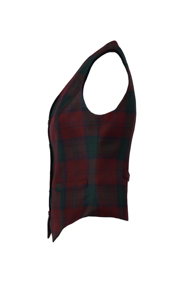 Holland Cooper Hampton Waistcoat Mulberry Tartan Women Tailoring Holland Cooper Hampton Waistcoat Mulberry Tartan Women Tailoring