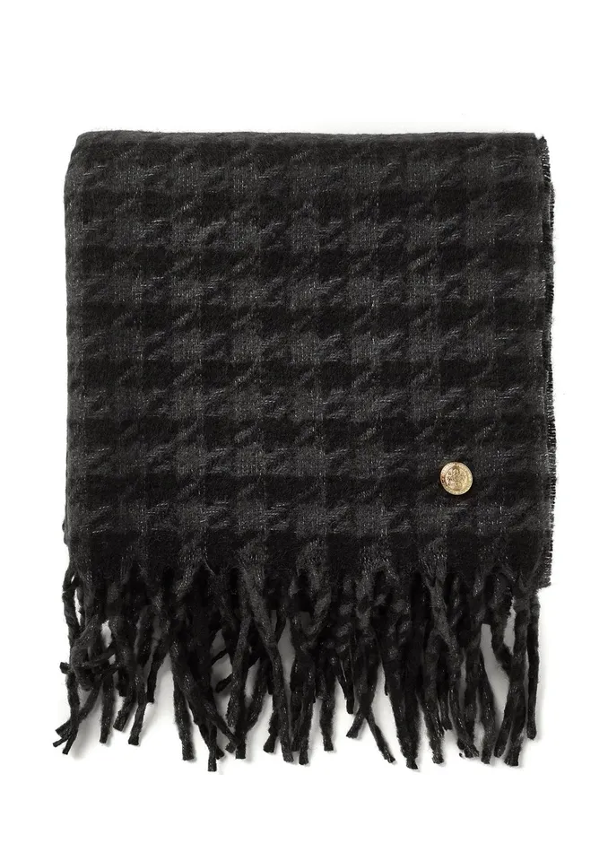 Holland Cooper HC Chelsea Scarf Grey Houndstooth Men Scarves