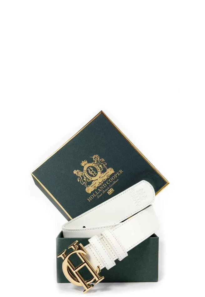 Holland Cooper HC Classic Belt White Gold Women Belts