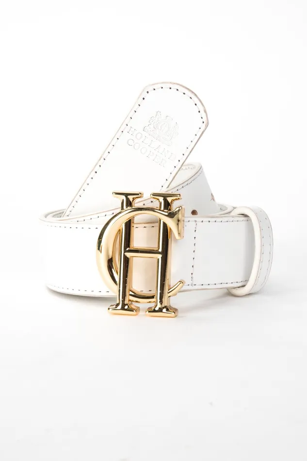 Holland Cooper HC Classic Belt White Gold Women Belts Holland Cooper HC Classic Belt White Gold Women Belts