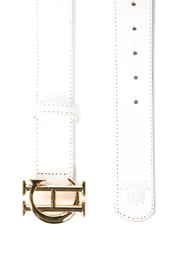 Holland Cooper HC Classic Belt White Gold Women Belts Holland Cooper HC Classic Belt White Gold Women Belts
