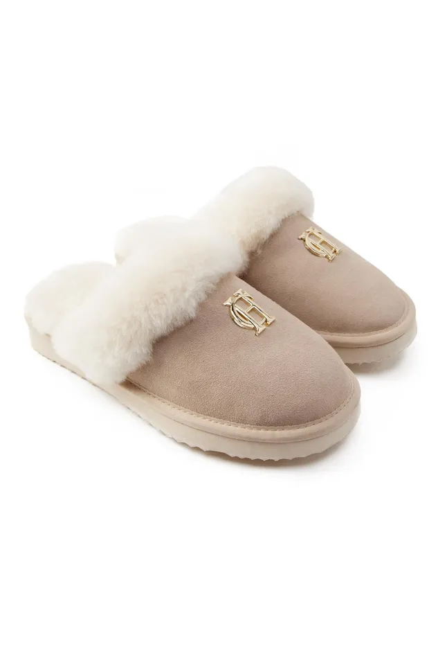 Holland Cooper HC Shearling Slipper Oyster Women Sleepwear Holland Cooper HC Shearling Slipper Oyster Women Sleepwear