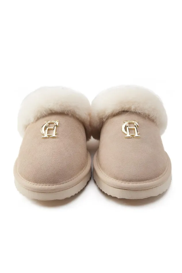 Holland Cooper HC Shearling Slipper Oyster Women Sleepwear Holland Cooper HC Shearling Slipper Oyster Women Sleepwear