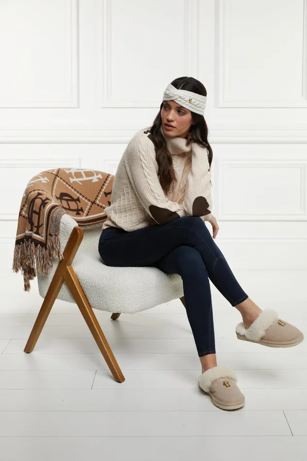 Holland Cooper HC Shearling Slipper Oyster Women Sleepwear Holland Cooper HC Shearling Slipper Oyster Women Sleepwear