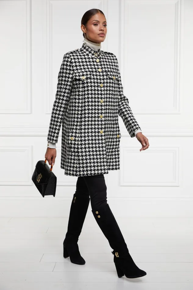 Holland Cooper Highbury Cape Coat Large Scale Houndstooth Women Tailoring