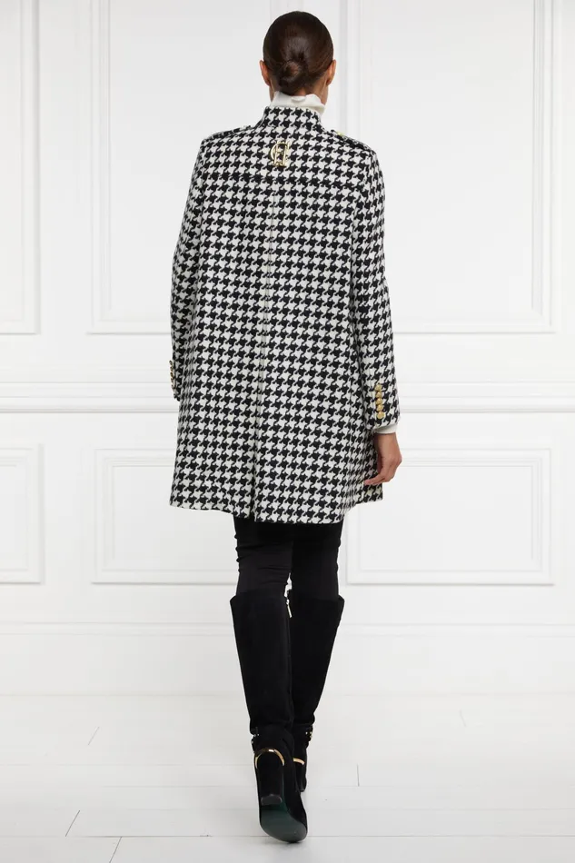 Holland Cooper Highbury Cape Coat Large Scale Houndstooth Women Tailoring