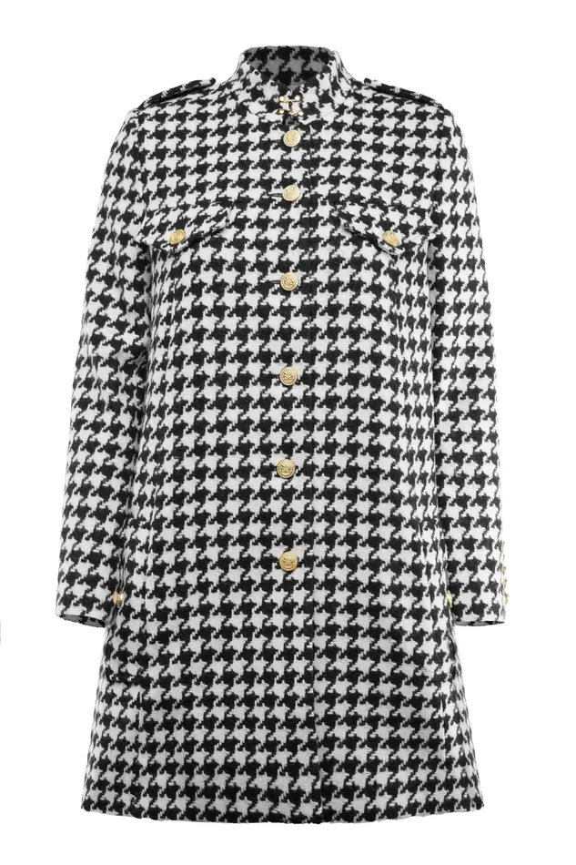 Holland Cooper Highbury Cape Coat Large Scale Houndstooth Women Tailoring