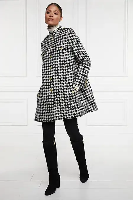 Holland Cooper Highbury Cape Coat Large Scale Houndstooth Women Tailoring