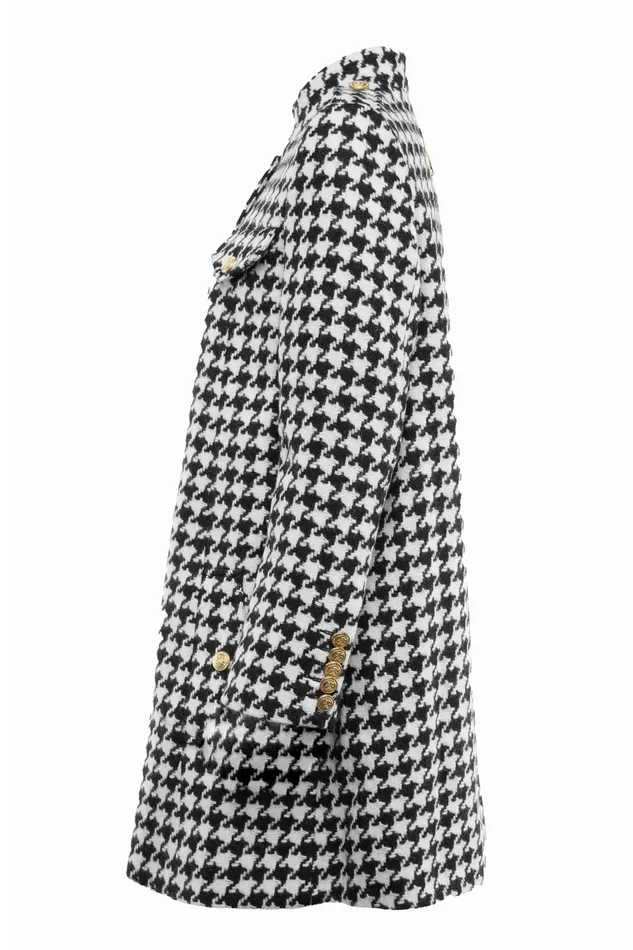 Holland Cooper Highbury Cape Coat Large Scale Houndstooth Women Tailoring