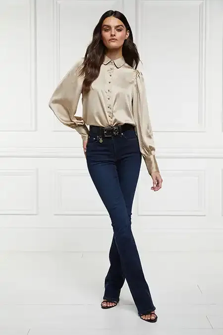 Holland Cooper Isla Satin Shirt Champagne Women Shirts and Blouses Holland Cooper Isla Satin Shirt Champagne Women Shirts and Blouses