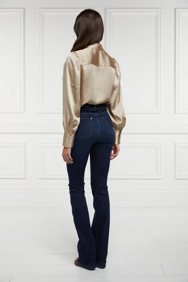 Holland Cooper Isla Satin Shirt Champagne Women Shirts and Blouses Holland Cooper Isla Satin Shirt Champagne Women Shirts and Blouses