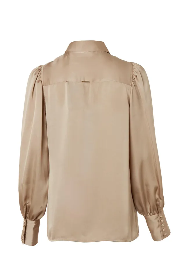 Holland Cooper Isla Satin Shirt Champagne Women Shirts and Blouses Holland Cooper Isla Satin Shirt Champagne Women Shirts and Blouses