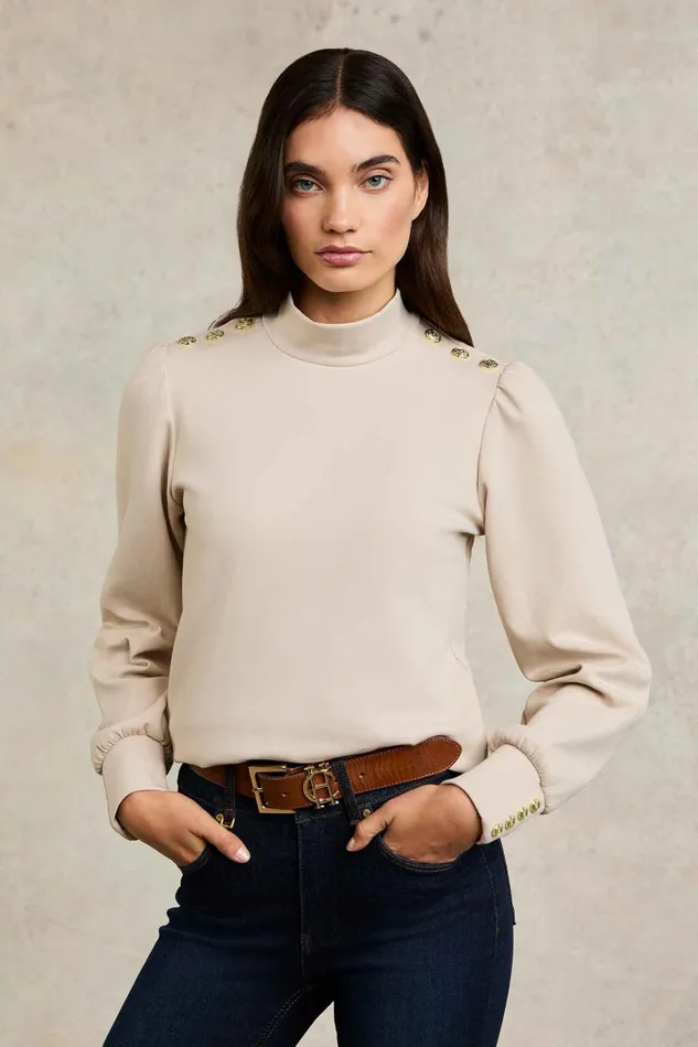 Holland Cooper Kelso High Neck Stone Women Tops
